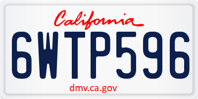 CA license plate 6WTP596