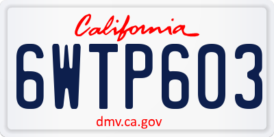 CA license plate 6WTP603