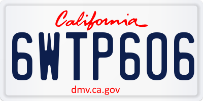 CA license plate 6WTP606