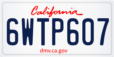 CA license plate 6WTP607