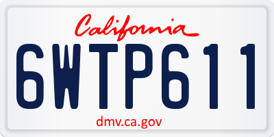 CA license plate 6WTP611