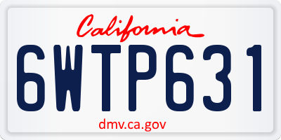 CA license plate 6WTP631