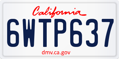 CA license plate 6WTP637