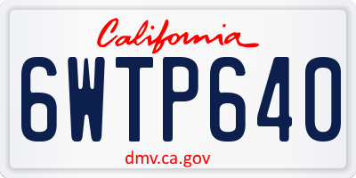 CA license plate 6WTP640