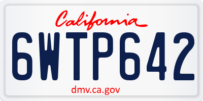 CA license plate 6WTP642