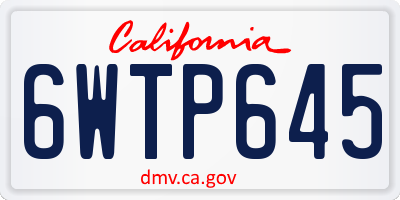 CA license plate 6WTP645