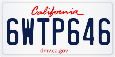 CA license plate 6WTP646