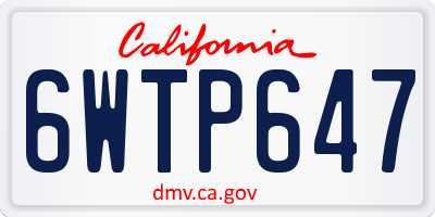 CA license plate 6WTP647