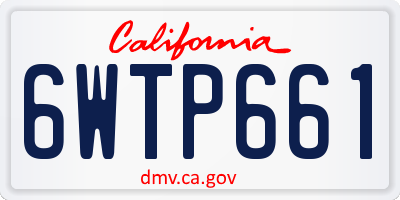 CA license plate 6WTP661
