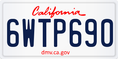 CA license plate 6WTP690
