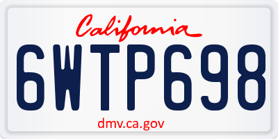 CA license plate 6WTP698