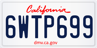 CA license plate 6WTP699
