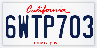CA license plate 6WTP703