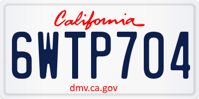 CA license plate 6WTP704