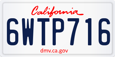 CA license plate 6WTP716