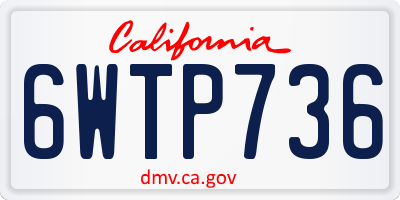 CA license plate 6WTP736