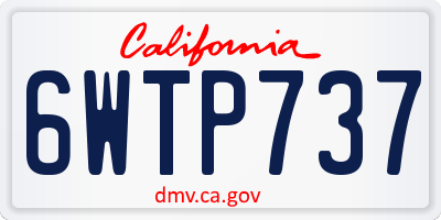CA license plate 6WTP737