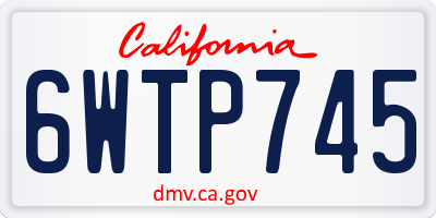 CA license plate 6WTP745
