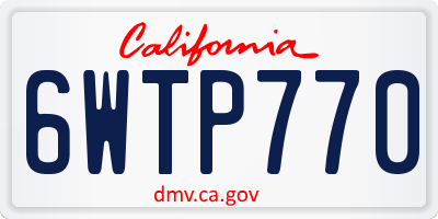 CA license plate 6WTP770