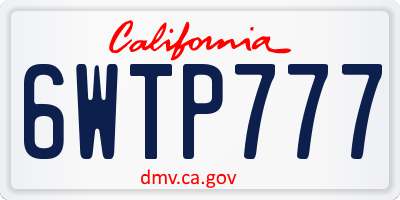 CA license plate 6WTP777