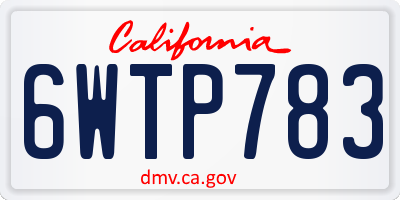 CA license plate 6WTP783