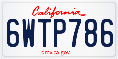 CA license plate 6WTP786