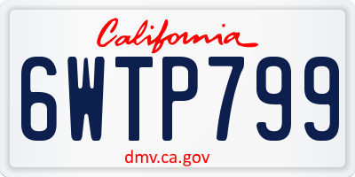 CA license plate 6WTP799