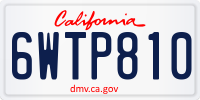 CA license plate 6WTP810