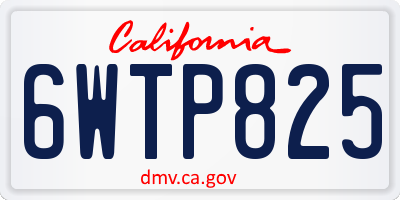 CA license plate 6WTP825