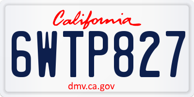 CA license plate 6WTP827