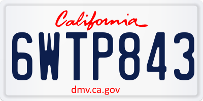 CA license plate 6WTP843
