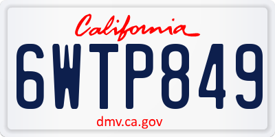 CA license plate 6WTP849