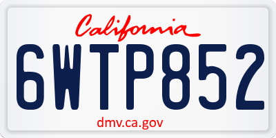CA license plate 6WTP852