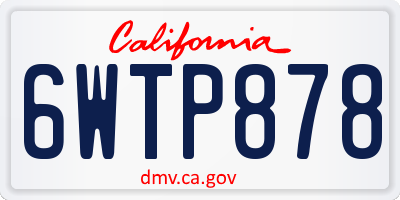CA license plate 6WTP878