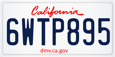 CA license plate 6WTP895