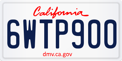CA license plate 6WTP900