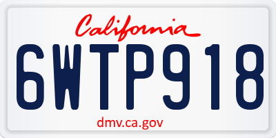 CA license plate 6WTP918