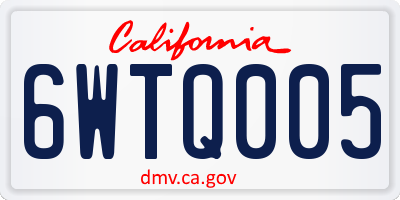 CA license plate 6WTQ005