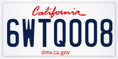 CA license plate 6WTQ008