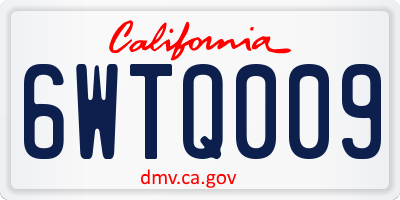 CA license plate 6WTQ009