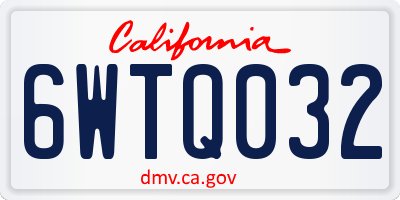 CA license plate 6WTQ032