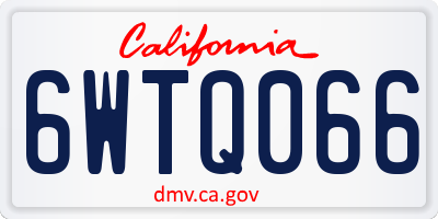 CA license plate 6WTQ066