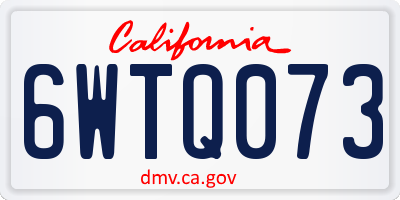 CA license plate 6WTQ073