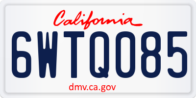 CA license plate 6WTQ085