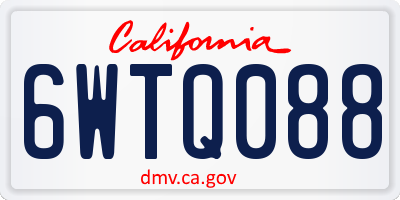 CA license plate 6WTQ088
