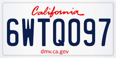 CA license plate 6WTQ097