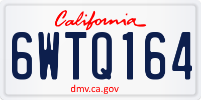 CA license plate 6WTQ164