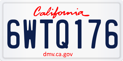 CA license plate 6WTQ176
