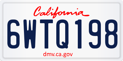 CA license plate 6WTQ198