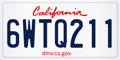 CA license plate 6WTQ211